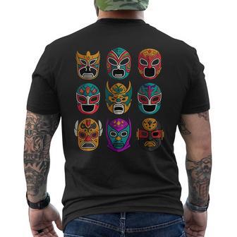 Masques De Luchador Mascaras De Lutte Libre Retro T-shirt imprimé au dos - Cadeauxyz