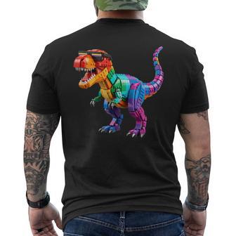 Master Builder Boys Kids Building Bricks Toys Dinosaur T-Rex Men's T-shirt Back Print | Seseable UK