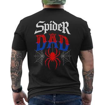 Matching Family Birthday Spider Web Dad Of The Birthday Boy Men's T-shirt Back Print - Monsterry