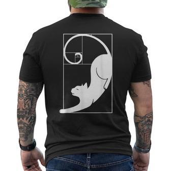 Matematici Del Rapporto Di Geometriaacra Apirale Di Fibonacci Del Gatto T-shirt da uomo con stampa posteriore - Novitaregali