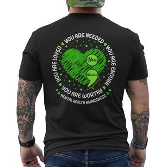 You Matter You Are Enough Semicolon Mental Health Awareness Men's T-shirt Back Print - Thegiftio UK