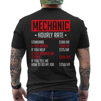 Mechanics Auto Mechanics メカニック 時給 カーメカニック メンズTシャツ バックプリント - Kawaiitshirt
