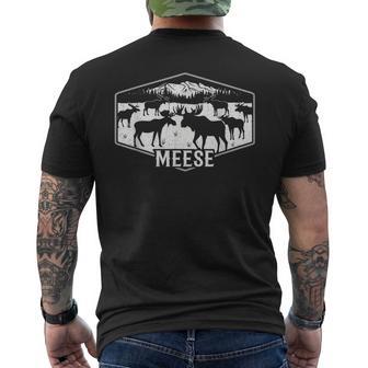 Meese Moose Humor Camping Wildlife Outdoor Nature Men's T-shirt Back Print | Seseable UK