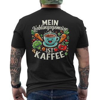Mein Lieblingsgemüse Ist Kaffee T-Shirt mit Rückendruck - Seseable