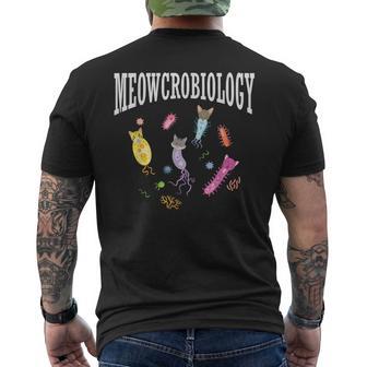 Meowcrobiology Cat Lover Biology Fan Microbiologist T-shirt da uomo con stampa posteriore - Novitaregali