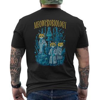 Meowcrobiology 猫 ニャー微生物学 科学 細菌学 メンズTシャツ バックプリント - Kawaiitshirt