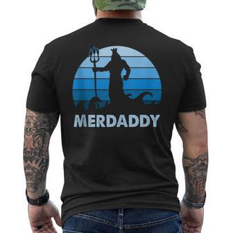 Merdaddy Mermaid Security Merman Daddy Fathers Day Swimmer Men's T-shirt Back Print - Thegiftio UK