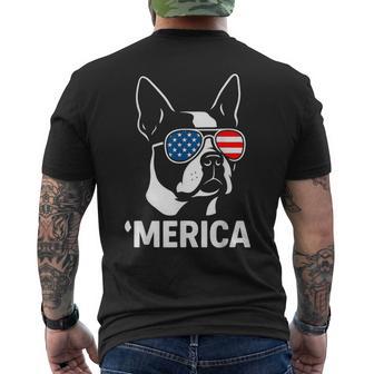 Merica Boston Terrier Men's T-shirt Back Print - Thegiftio UK