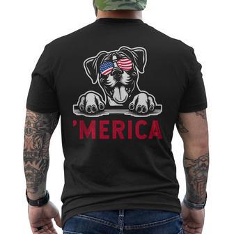 Merica Boxer Dog Owner Ic American Usa Men's T-shirt Back Print - Monsterry UK