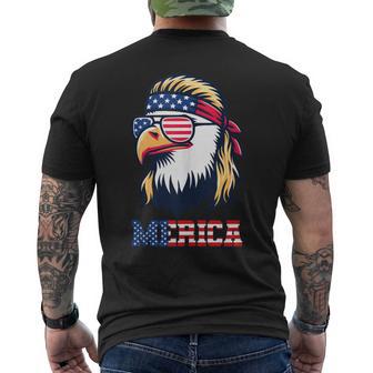 Merica Eagle Patriotic American Flag Usa 4Th Of July Men's T-shirt Back Print - Thegiftio UK