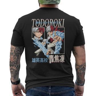Mha Todoroki Framed Action Poses Collage UA High Anime T-shirt da uomo con stampa posteriore - Novitaregali