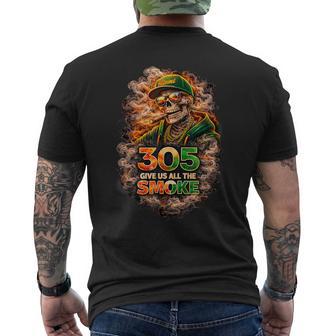 Miami 305 Skeleton Give Us The Smoke Quote Street Style Men's T-shirt Back Print - Monsterry