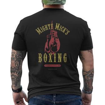 Mighty Mick's ボクシングジム ヴィンテージ アンティーク調 色あせ メンズTシャツ バックプリント - Kawaiitshirt