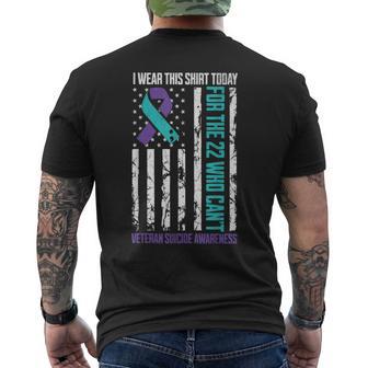 Military Veteran Suicide Awareness Month Suicide Prevention Men's T-shirt Back Print - Thegiftio UK
