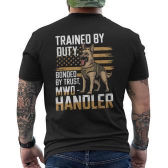 Military Working Dog Handler K9 Veteran Men's T-shirt Back Print - Thegiftio UK