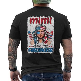 Mimi Of The Little Firecracker Patriotic 4Th July Grandkid Men's T-shirt Back Print - Thegiftio UK
