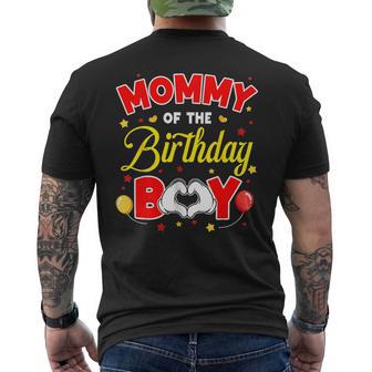 Mommy Of The Birthday Boy Matching Family Birthday Party Men's T-shirt Back Print - Monsterry