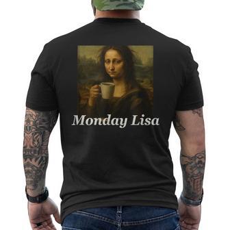 Monday Lisa Kaffee Trinken Kunst Geschenk T-Shirt mit Rückendruck - Seseable