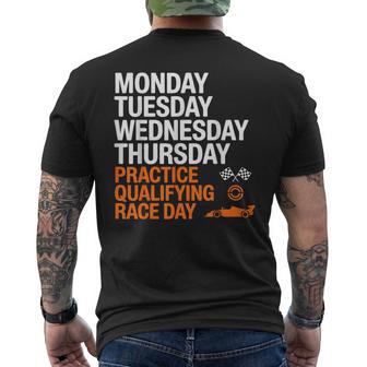 Monday Tuesday Wednesday Thursday Practice Qualifying Race Men's T-shirt Back Print - Thegiftio UK