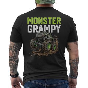 Monster Grampy Truck Father's Day Mud Riding Men's T-shirt Back Print - Thegiftio UK