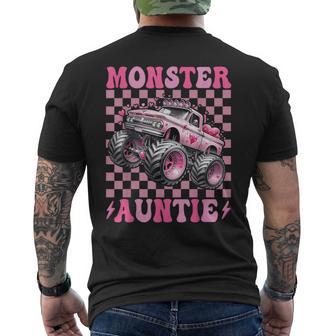Monster Truck Auntie Family Matching Monster Trucks Birthday Men's T-shirt Back Print | Seseable UK