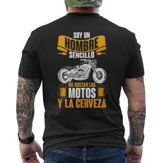 Motero Biker Motoristas Ride Me Gustan Las Motos Y La Cervez In Mangas Camiseta Hombre Estampado Espalda - Regaloses