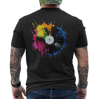 Music Lover Dj Turntable Retro Vintage Vinyl Record Player Men's T-shirt Back Print - Thegiftio UK