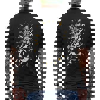 Musik Cat Playing Trombone Instrument On Cat Trombonist Men's T-shirt Back Print | Seseable UK