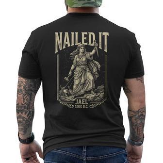 Nailed It Jael 1200 Bc Biblical Vintage Men's T-shirt Back Print - Thegiftio UK