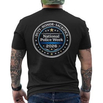 National Police Week 2026 Duty Honor Sacrifice Men's T-shirt Back Print - Thegiftio UK