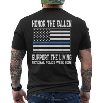 National Police Week 2026 Honor The Fallen Support Living Men's T-shirt Back Print - Thegiftio