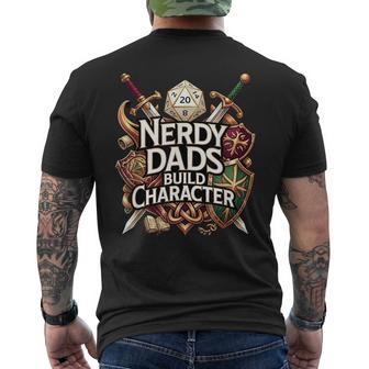 Nerdy Dads Build Character Rpg Dice Tabletop Gamer Men's T-shirt Back Print - Thegiftio UK