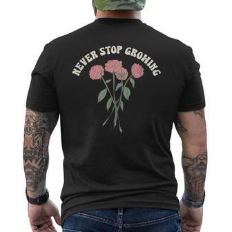Nevertop Growing Roses メンズTシャツ バックプリント - Kawaiitshirt