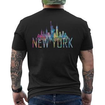 New York City New York Ny Skyline Men's T-shirt Back Print - Thegiftio UK