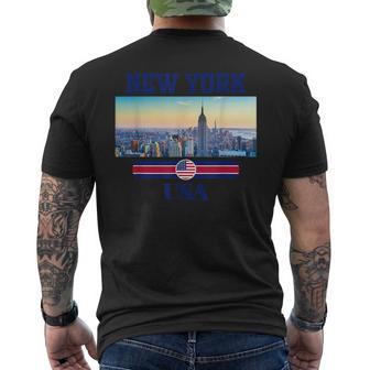 New York Citykyline New York New York City メンズTシャツ バックプリント - Kawaiitshirt