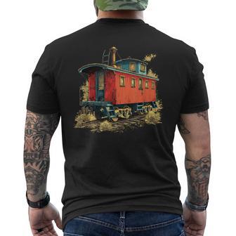Nice Caboose Graphic For Railroad Lovers Men's T-shirt Back Print - Thegiftio UK