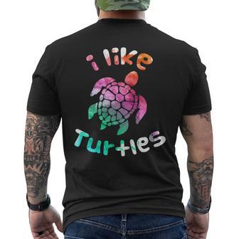 Niños Con Texto En Inglés I Like Turtles Divertida Tortuga Marina Regalo Para Niños Y Niñas Camiseta Hombre Estampado Espalda - Regaloses