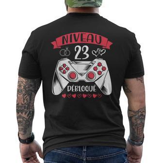 Niveau 23 Débloqué Cadeau 23 Ème Anniversaire Mariage Couple T-shirt imprimé au dos - Cadeauxyz