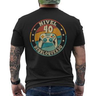 Niveau 40 Débloqué 40 Ans Cadeau Danniversaire Gamer T-shirt imprimé au dos - Cadeauxyz