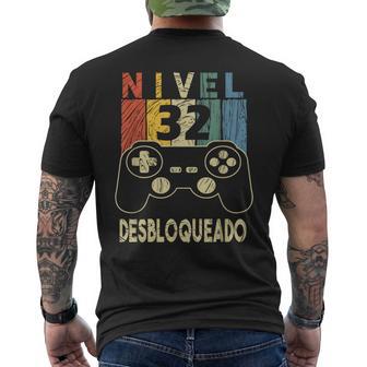 Nivel 32 Desbloqueado Gamer 32 Años Cumpleaños Camiseta Hombre Estampado Espalda - Regaloses