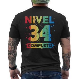 Nivel 34 Completo 34 Aniversario De Boda 34 Años Camiseta Hombre Estampado Espalda - Regaloses