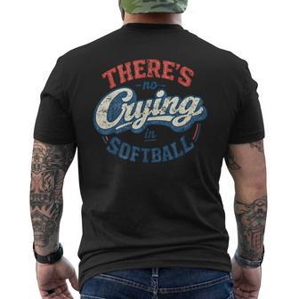No Crying In Softball Retro Graphic Men's T-shirt Back Print - Thegiftio UK