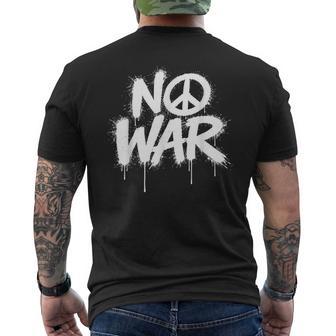 No War Peace Protests World Freedom Independence Day Men's T-shirt Back Print - Monsterry UK