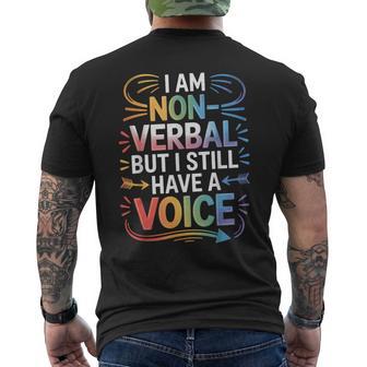 I Am Non Verbal But I Still Have A Voice Autism Awareness Men's T-shirt Back Print - Monsterry