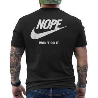Nope Will Not Do Sports Brand Satirical Sportswear Men's T-shirt Back Print - Thegiftio UK