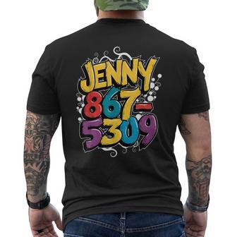 Nostalgic Jenny Phone Number 867-5309 Retro Music 80S Men's T-shirt Back Print - Monsterry