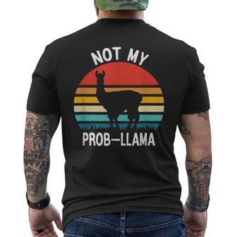 Not My Prob-Lama Retro Lustige Lama Alpaka Grafik T-Shirt mit Rückendruck - Seseable