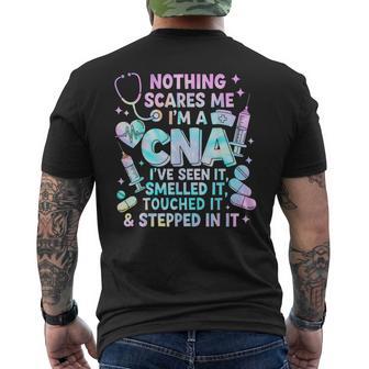 Nothing Scares Me I'm A Cna I've Seen It Healthcare Tie Dye Men's T-shirt Back Print - Thegiftio UK