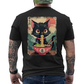 Nouilles Ramen Pour Chat Kawaii Japonais Et Chat Manga T-shirt imprimé au dos - Cadeauxyz
