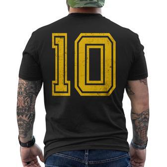 Numero N 10 Numero Giallo In Difficoltà T-shirt da uomo con stampa posteriore - Novitaregali